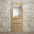 thumbnail image 4 of Modern Barn Door 24 x 80 inches | Ego 5011 Natural Oak | 6.6FT Silver Rail Track Heavy Hardware Set | Solid Panel Interior Doors, 4 of 5