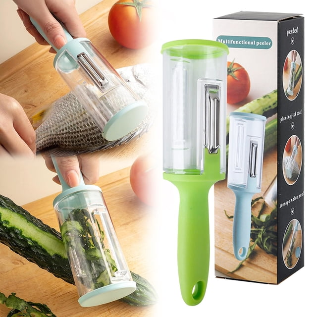 BINGLI Multifunctional Peeler with Storage Box The Solution for Peeling Vegetables, Fruits, and Scaling Fish Without the Mess! Keep Your Kitchen Immaculate with this Clever 2-in-1 Gadget