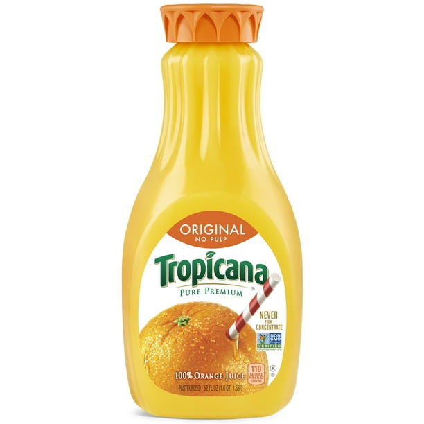 Tropicana Original No Pulp 100 Orange Juice 52 Fl Oz Walmart Com Walmart Com