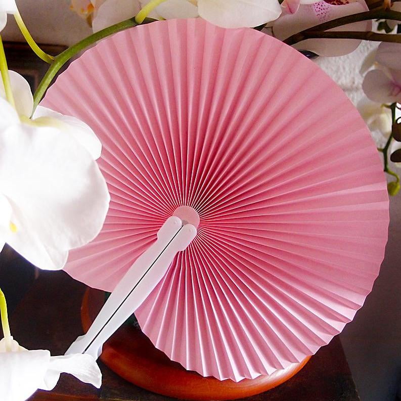 Download Quasimoon Folding Fans for Weddings - Accordion-Style Round Paper Hand Fans (9-Inch, Pink, 10 ...