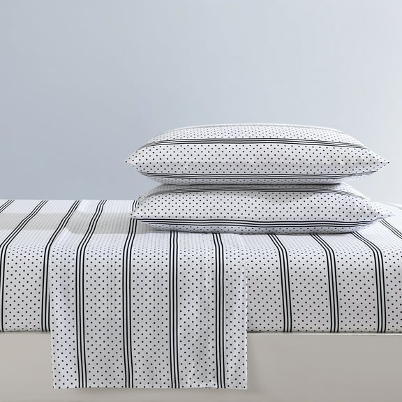 Betsey Johnson Stripes Microfiber Sheet Set, Queen