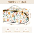 thumbnail image 4 of FORMRS Makeup Bag Travel Cosmetic Organizer for Women Fold Flat Zipper Pouch with Handle, Floral Easter Eggs, 4 of 8