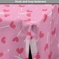 thumbnail image 4 of Romantic Dog Crate Cover, Print of Heart Candies Celebrating Romance Girls Love Vintage Teenage Style, Easy to Use Pet Kennel Cover Small Dogs Puppies Kittens, 7 Sizes, Pink and Magenta, by Ambesonne, 4 of 6