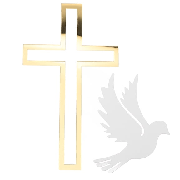 Pretyzoom Acrylic Cross Cake Toppers Multi-Color Decorative Inserts 4Pcs