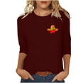thumbnail image 2 of Xihbxyly Chemises à Manches 3/4 pour Femmes Plus Size T-shirt Imprimé Mode pour Femmes Blouse Manches 3/4 Col Rond Décontracté Tops Tendance Low, 2 of 4