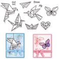 thumbnail image 1 of Sellos de silicona transparente con forma de pájaro - Tema origami, mariposa transparente, troqueles, scrapbooking para hacer tarjetas, decoración de álbumes de fotos DIY, 1 of 9