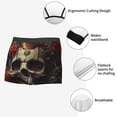 thumbnail image 3 of Pofeuu Classical Rose Crown Skull Print Men’s Boxer Briefs, Moisture-Wicking Underwear, Regular,Trunk-Small, 3 of 5