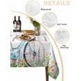 thumbnail image 2 of Spring Table Cloth, Waterproof Tablecloth for Square Tables, Farmhouse Bicycle Botanical Floral Flowers Reusable Washable Fabric Table Cover for Restaurant Kitchen Dining Tables 54"x54", 2 of 9