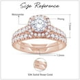 thumbnail image 3 of AFFY Bridal Rings Set for Women 5MM Round Lab Created Moissanite Engagement Ring With Matching Band Set for Her in 14K Rose Gold Over Sterling Silver, Size 7.5, 3 of 7