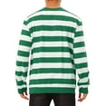 thumbnail image 3 of INSPIRE CHIC Men's Sweatshirts Contrast Stripes Crew Neck Long Sleeve Regular Fit Pullover Sweatshirt L Green White, 3 of 6