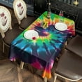 thumbnail image 2 of Colorful Tie Dye Pattern Rectangle Tablecloth 60"x102",Waterproof Polyester Rectangle Table Cloth, Wipeable Spillproof Polyester Tablecloth for Dining, Camping, Indoor and Outdoor, 2 of 6