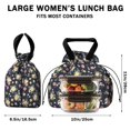 thumbnail image 5 of Pioneer Flower Floral Print Pattern Drawstring Lunch Bag Women - Drawstring Lunch Bag Insulated for Work Office - Stain-Resistant Large Lunchbags for Women with Multi-Pockets, 5 of 6