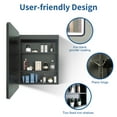 thumbnail image 6 of 24x30 inch Medicine Cabinet with Mirror,Wall Mounted Storage Organizer 3 Colors with Light,Anti-Fog,Black, 6 of 10