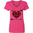 thumbnail image 3 of Inktastic Buffalo Plaid Valentines Day Heart Women's V-Neck T-Shirt, 3 of 5