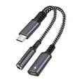 thumbnail image 1 of Type-C 2-in-1 Braided Audio Adapter - Plastic, Durable, Plug-and-Play, Compatible with Type-C Devices, Portable, 1 of 5