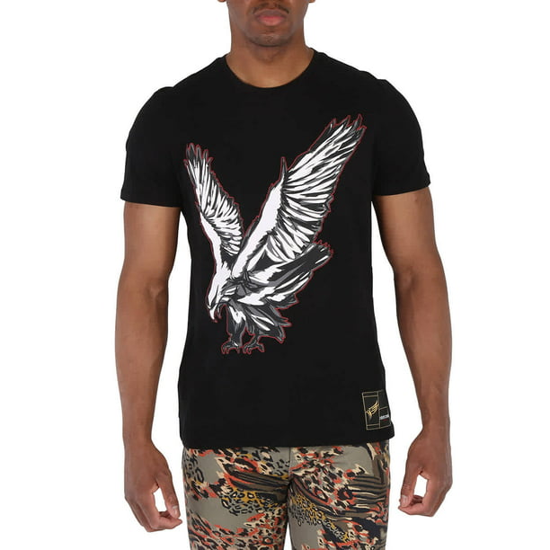 Cavalli Black Crewneck Eagle Print Slim Fit T-shirt, Size Small - Walmart.com