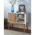 thumbnail image 2 of Convenience Concepts Oslo Storage Console with Cabinet and Shelves, White/Woodgrain, 2 of 4