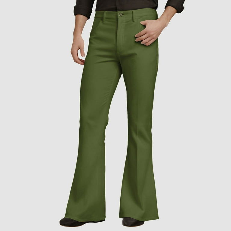 GHSOHS Mens Bell Bottom Pants High Waist Chinos Pants Vintage 70S
