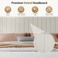 thumbnail image 5 of EDX Full Size Upholstered Platform Bed Frame with Padded Wingback Headboard, Modern Accent Bedroom Furniture, Beige Velvet, 5 of 7