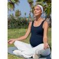 thumbnail image 6 of ANFERRY Maternity Tank Top Women Seamless Side Ruching Pregnancy Basic Shirts with Built in Bras, 6 of 9