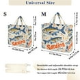 thumbnail image 2 of FORMRS Womens Corduroy Tote Bag Crossbody Shoulder Handbag with Pocket, Blue Sardines Pattern, 2 of 7
