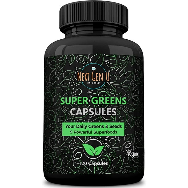 NGU Greens Superfood Dietary Supplement for Immune Support, 120 Vegan