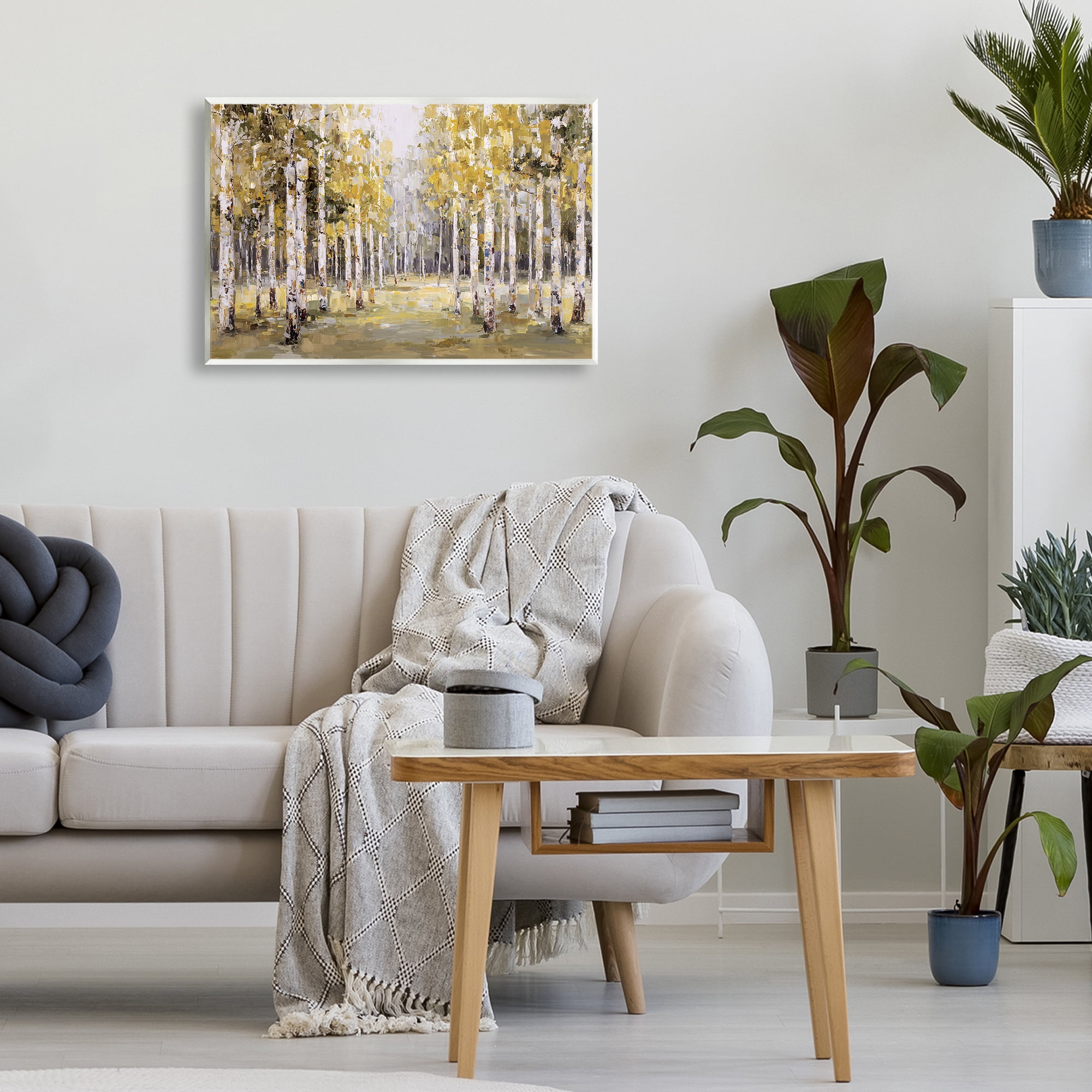 Stupell Industries Impressionist Birch Trees & Fall Leaves Wall Plaque Art, design by Jacky Ngan