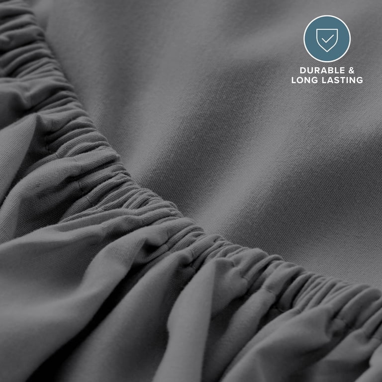Bare Home Luxury 1800 Collection Queen Fitted Sheet, Gray photo 5