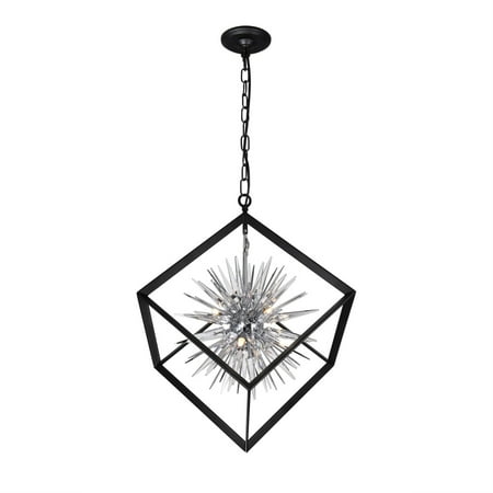 

6 Light Chandelier with Chrome & Black Finish