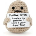 thumbnail image 1 of Mini Funny Positive Potato, 3 Inch Knitted Potato Toy With Positive Card Creative Cute Wool Positive Potato Crochet Doll Cheer Up Gifts For Friends, 1 of 5