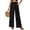 Black, variant on LEKODE Women Wide Leg Casual Pants Flowy Palazzo Pants with Pockets Elastic High Waist Women Pants Black L