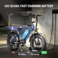 thumbnail image 6 of YareYi Electric Bike for Adults, 2000W Peak E-Mountain Bicycle, 20"x4" Fat Tire 30mph Ebike, 48V 624Wh Removable Battery 70Miles Range, 7 Speed and Full Suspension UL2849, 6 of 12