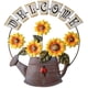 thumbnail image 1 of Letrero de bienvenida, decoración rústica para puerta delantera, letrero de bienvenida de girasol de Metal para jardín decorativo al aire libre, letrero colgante de bienvenida para el hogar, decoració Feliz Sencillez, 1 of 4