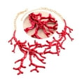 thumbnail image 2 of Milue Red Coral Necklace Female Collarbone Chain Student Adjustable Chain Jewelry, 2 of 10