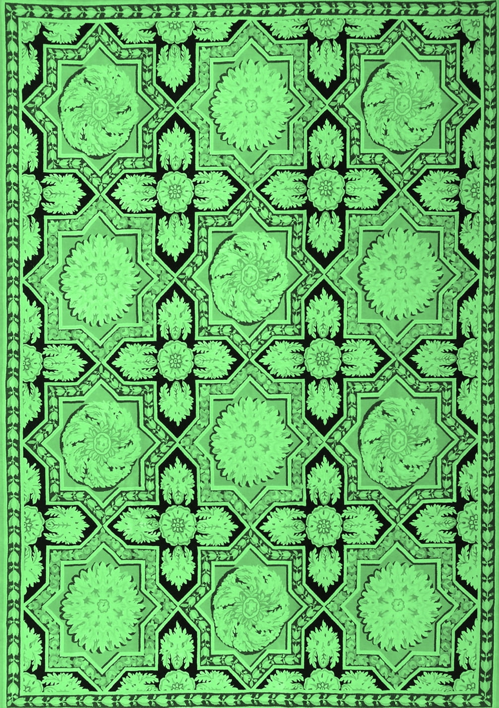 Dark Green Rectangular Rug Ahgly Company Indoor Rectangle Persian Emerald Green Traditional Area ...