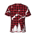 thumbnail image 6 of Vsdgher Christmas Tree Buffalo Plaid Print Men's Dry Fit Mesh Athletic Shirts Moisture Wicking Tennis T-Shirt Tops, 6 of 9