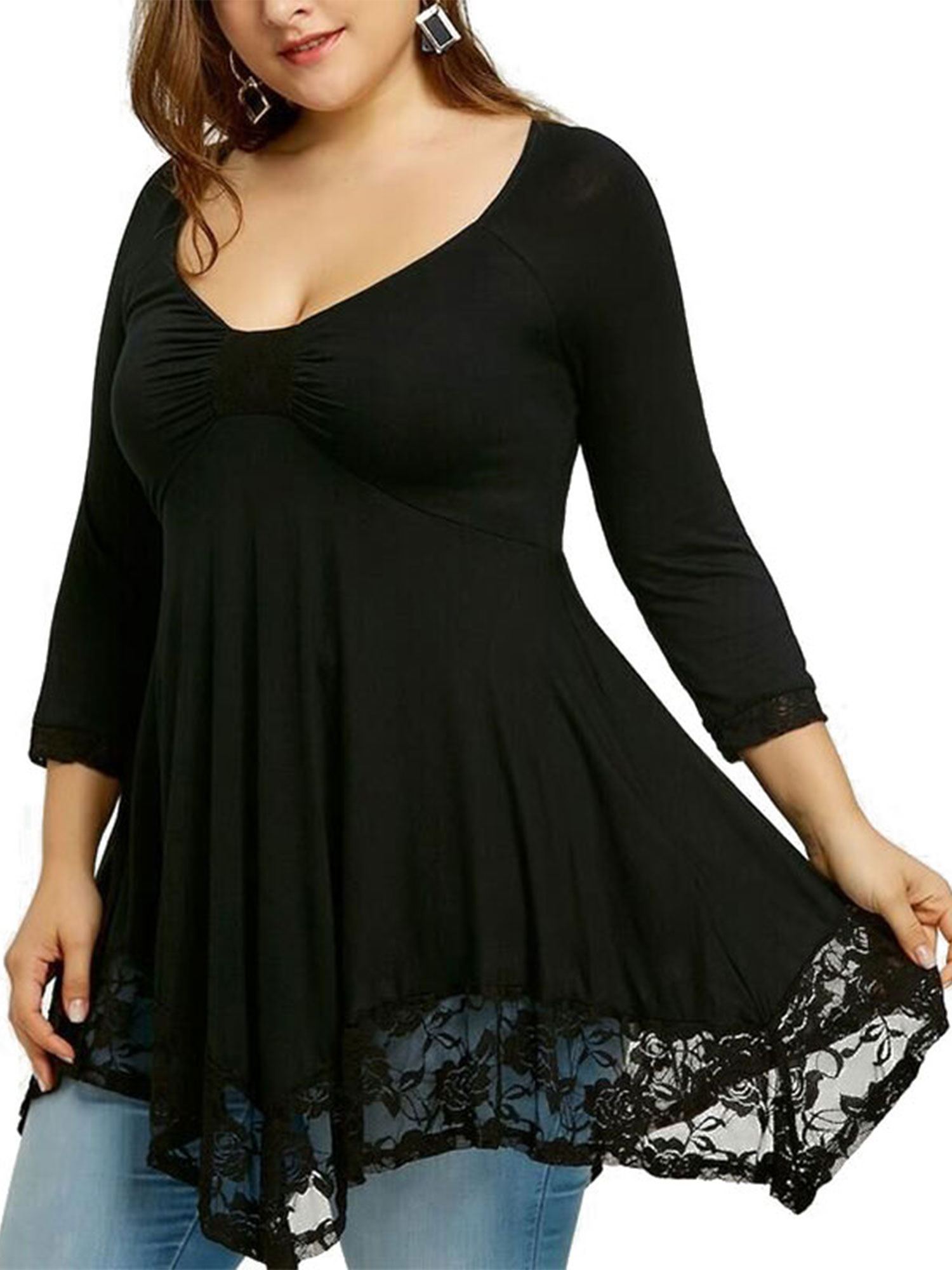 Shirt Loose Dress Comfy Swing Tunic 
