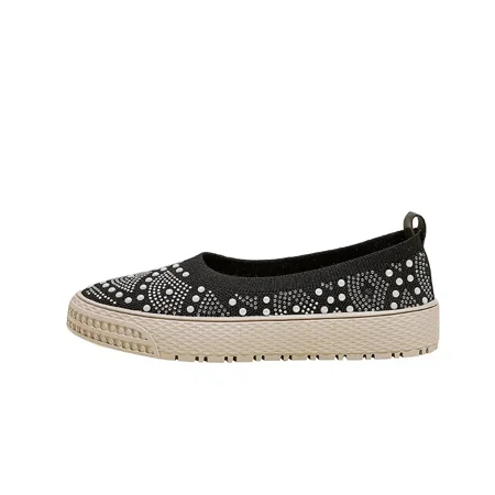

Women‘s Flats Rhinestone Solid Comfortable Breathable Low Top Slip-on Thick Sole Shoes