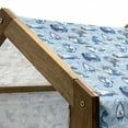 thumbnail image 4 of Sea Animals Pet House, Seal Pup Aquatic Wildlife Friendly Hugging Water Bubbles, Outdoor & Indoor Portable Dog Kennel with Pillow and Cover, 5 Sizes, Blue White Marigold, by Ambesonne, 4 of 4