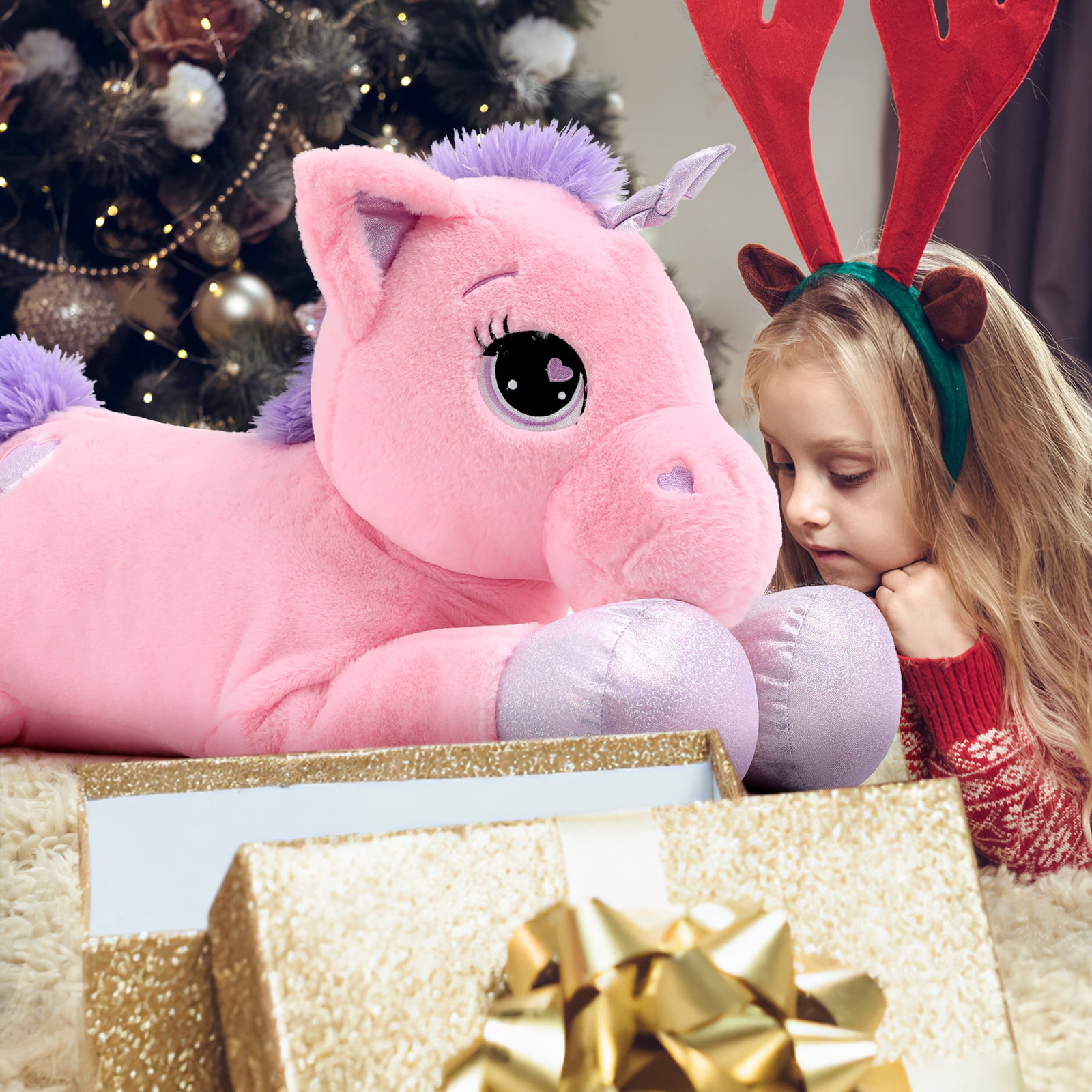 MorisMos Giant Unicorn Stuffed Animal 24'' Soft Unicorn Plush Toy