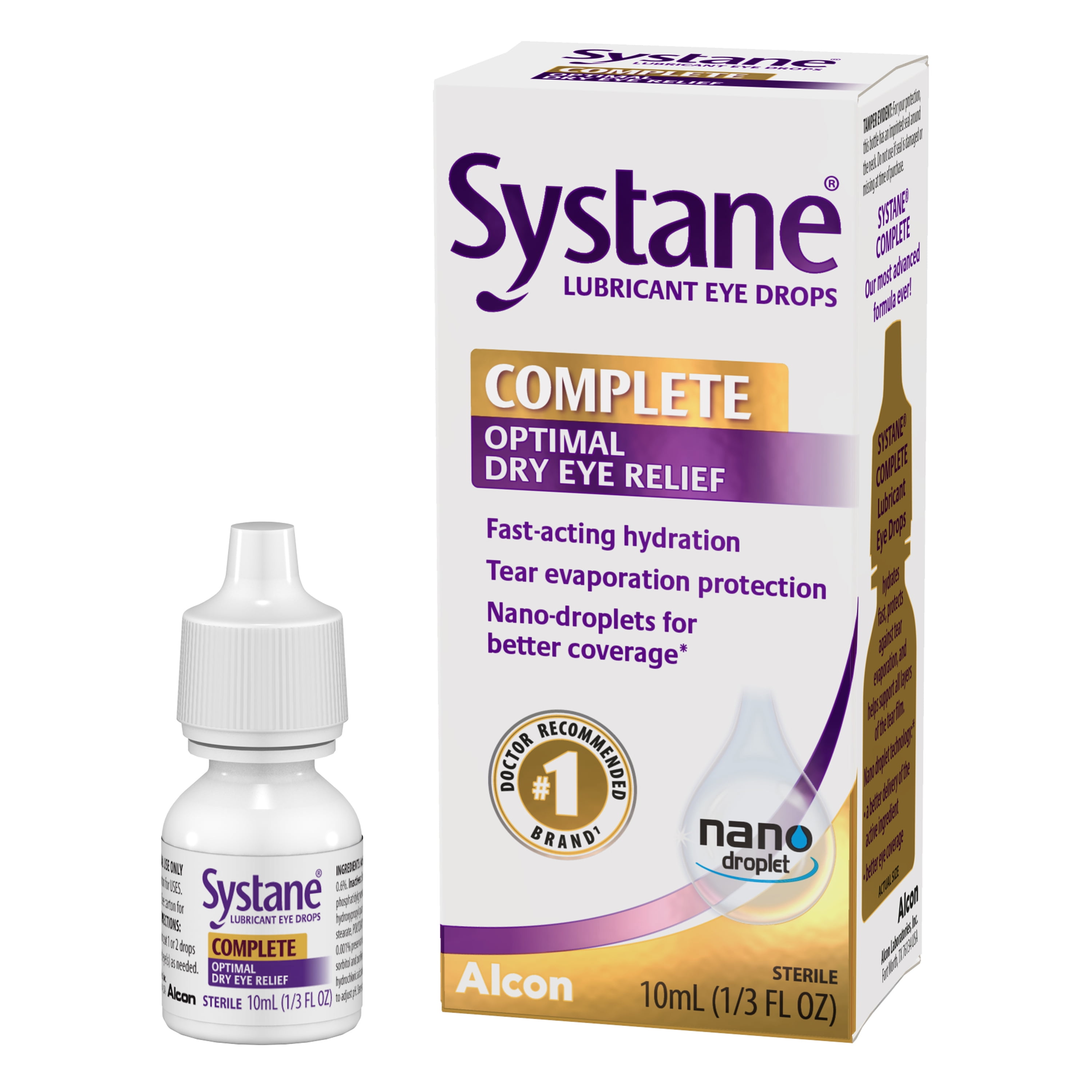 Systane Complete Dry Eye Care Symptom Relief Eye Drops for Daily Use, 10 ml