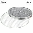 thumbnail image 2 of Anvazise 5Pcs/Set Round Disposable BBQ Grill Rack Roast Net Grate Barbecue Baking Pan 30cm, 2 of 13