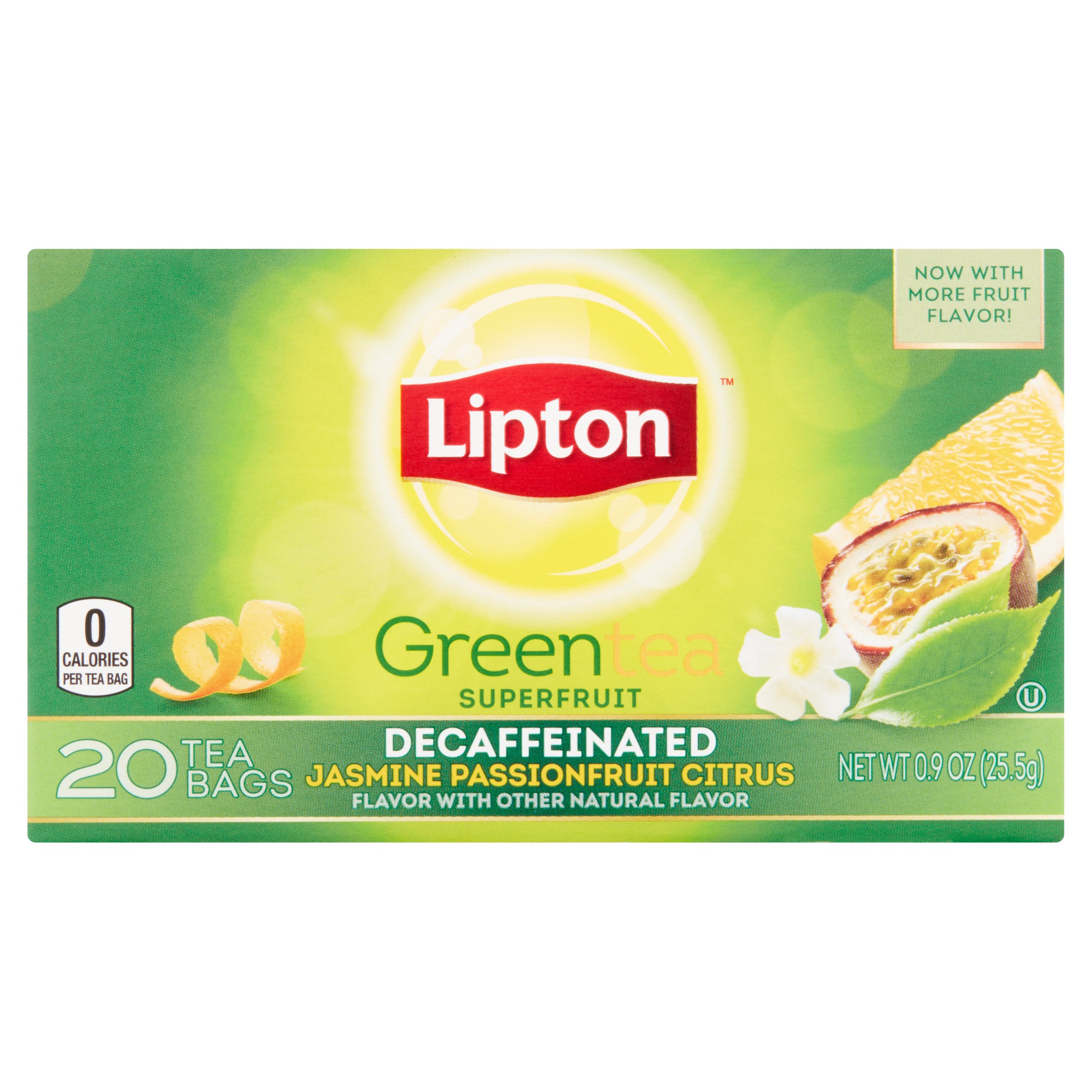 Lipton Decaf Jasmine Passionfruit with Citrus Green Tea Bags, 20 ct