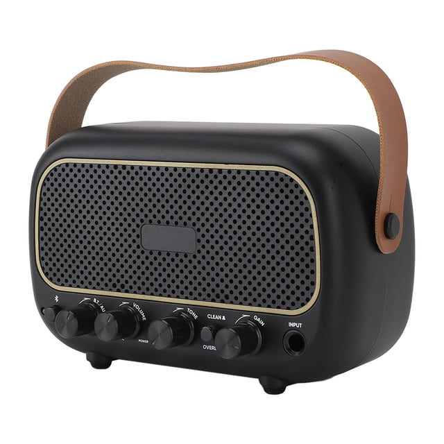 Electric Guitar Amp, Dual Speaker Small Mini Guitar Amp Adjustable Volume Sound Effects for Daily Practice