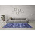 thumbnail image 3 of Ahgly Company Indoor Square Oriental Blue Industrial Area Rugs, 6' Square, 3 of 4