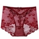 thumbnail image 3 of Bragas de encaje para mujer, sexy, hueco, sin costuras, cintura media, levantamiento de cadera, ropa interior transpirable, rojo vino, XXL Inevent AP001201-27B, 3 of 7
