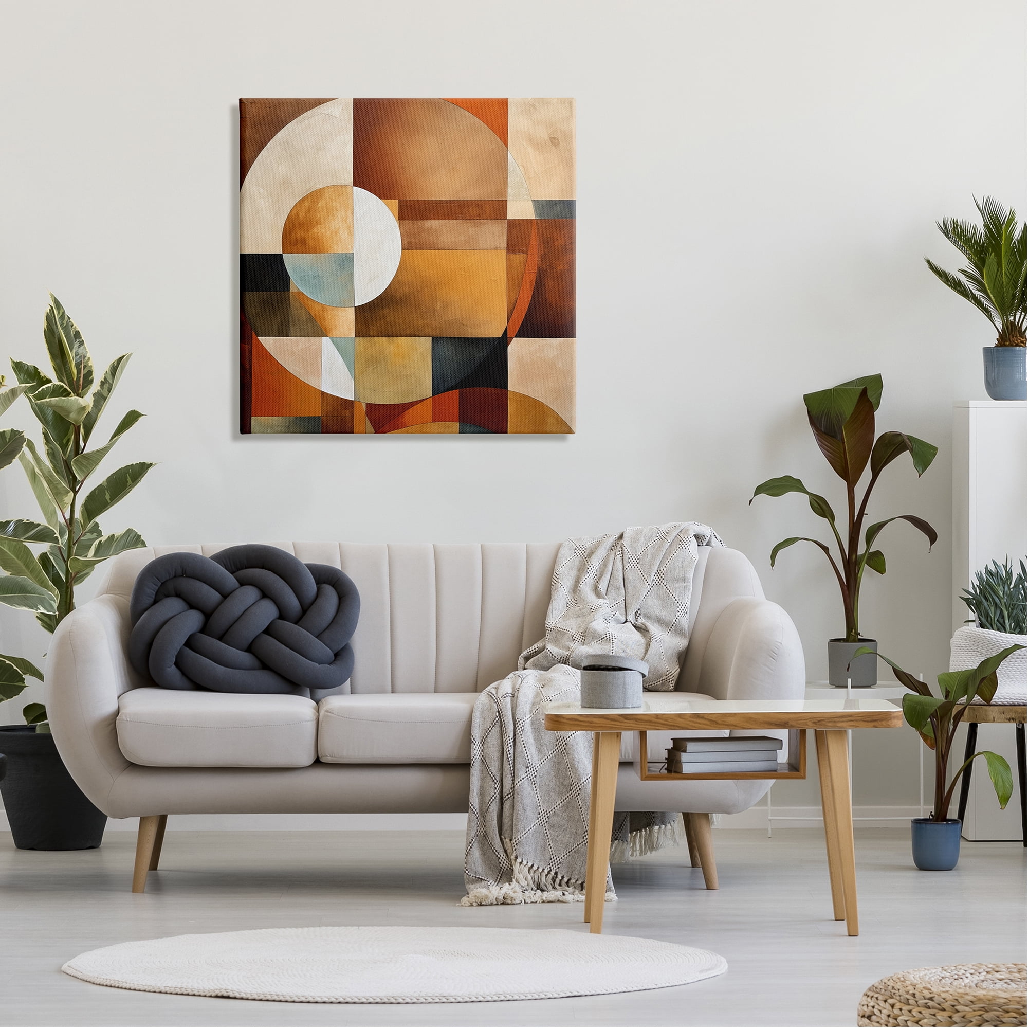 Stupell Industries Modern Shapes Pattern Abstract Painting Gallery Wrapped Canvas Art Print Wall Art, 30 x 30