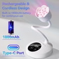 thumbnail image 3 of Lámpara UV/LED recargable Makartt Mini de 30W con cuello flexible sensor automático y 4 temporizadores para secado rápido de esmalte de gel en manicura casera disponible en negro y blanco, 3 of 8