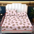 thumbnail image 6 of ZIATUBLES Queen Size Polyester Sheets, 3 Piece Soft Cozy Bed Sheets, Comfortable Breathable Bedding with Standard Pocket (1 Fitted Sheet, 2 Pillowcase), Pink Highland Cow Easter Egg Print, 6 of 9