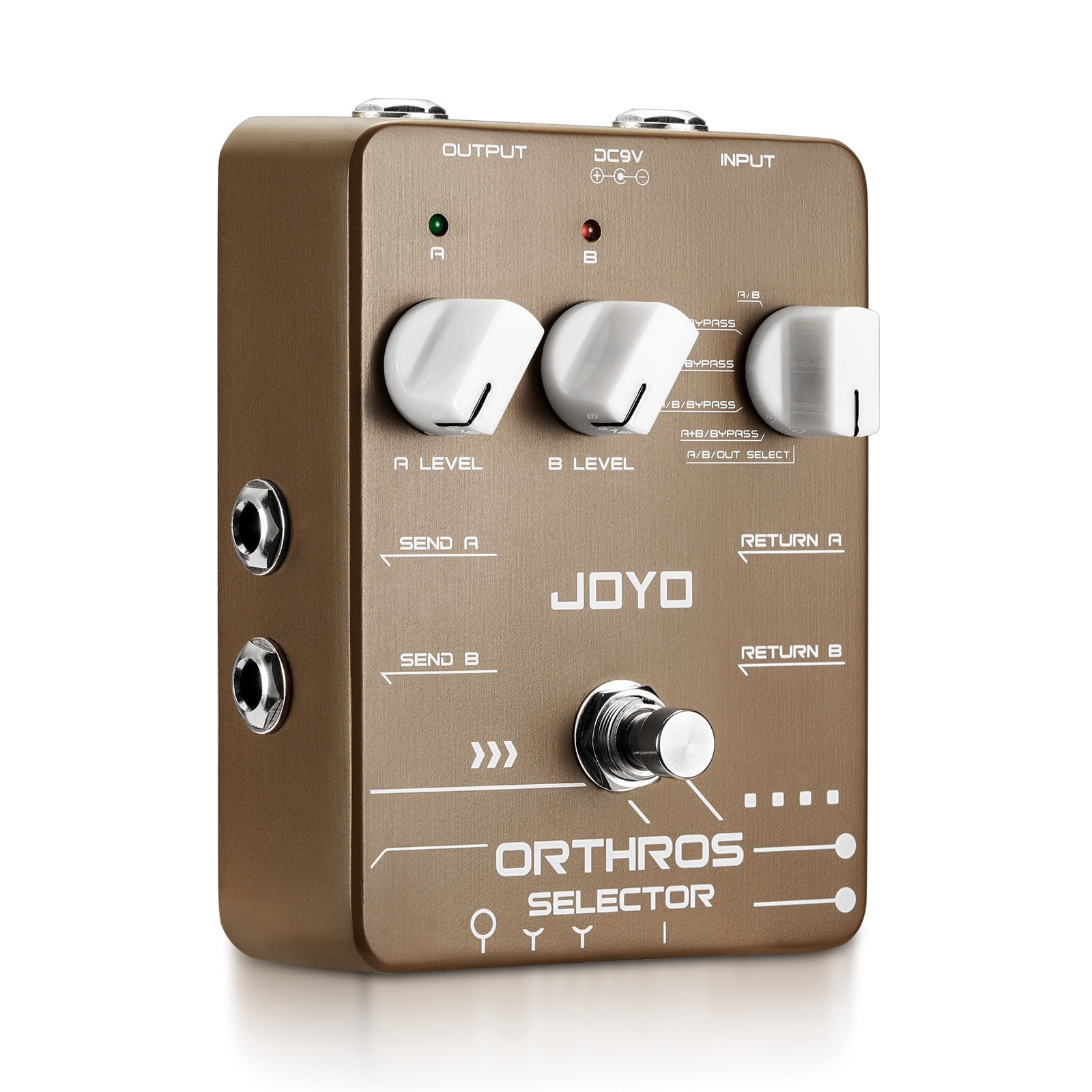 JOYO JF-24 Metal Alloy Line Selector Guitar Effect Pedal, 6 Mode Switch with 2 Independent Effect Loops for Electric Guitar & Bass